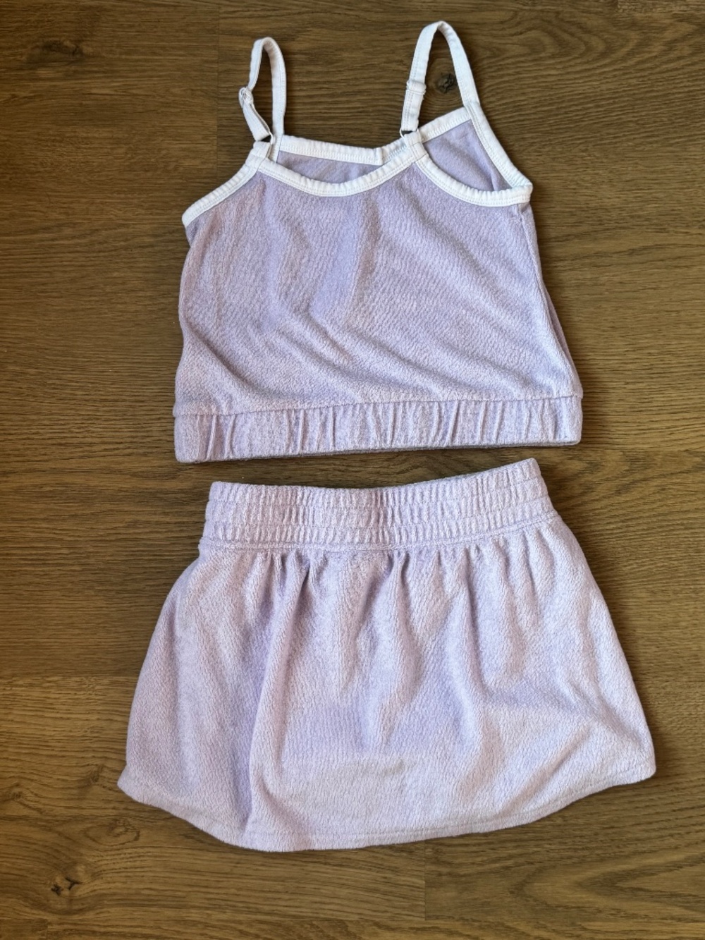 90 Degree by Reflex Girls Lavender Terry Cloth Skort Set Size 7/8